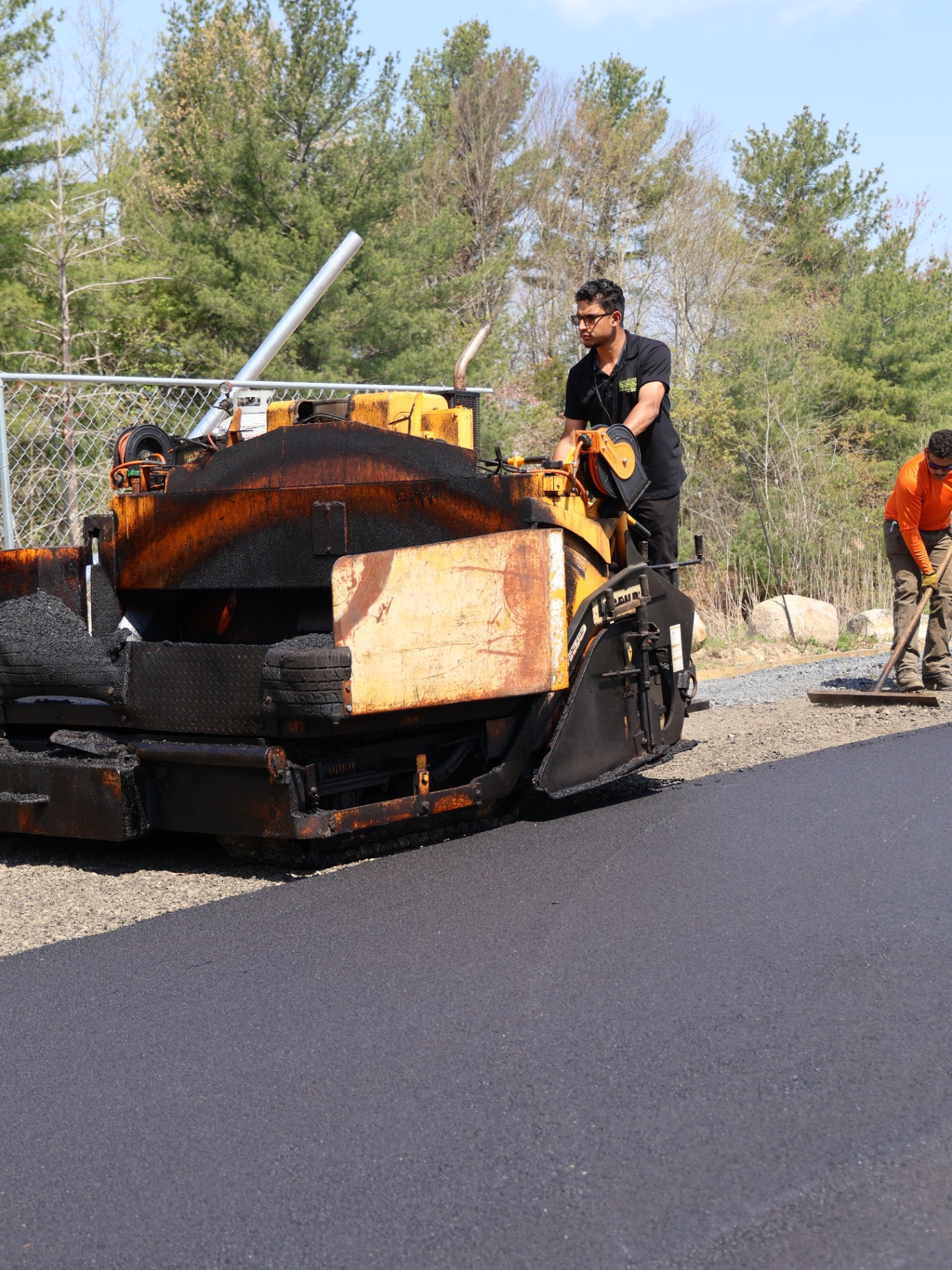 Asphalt paving in progress